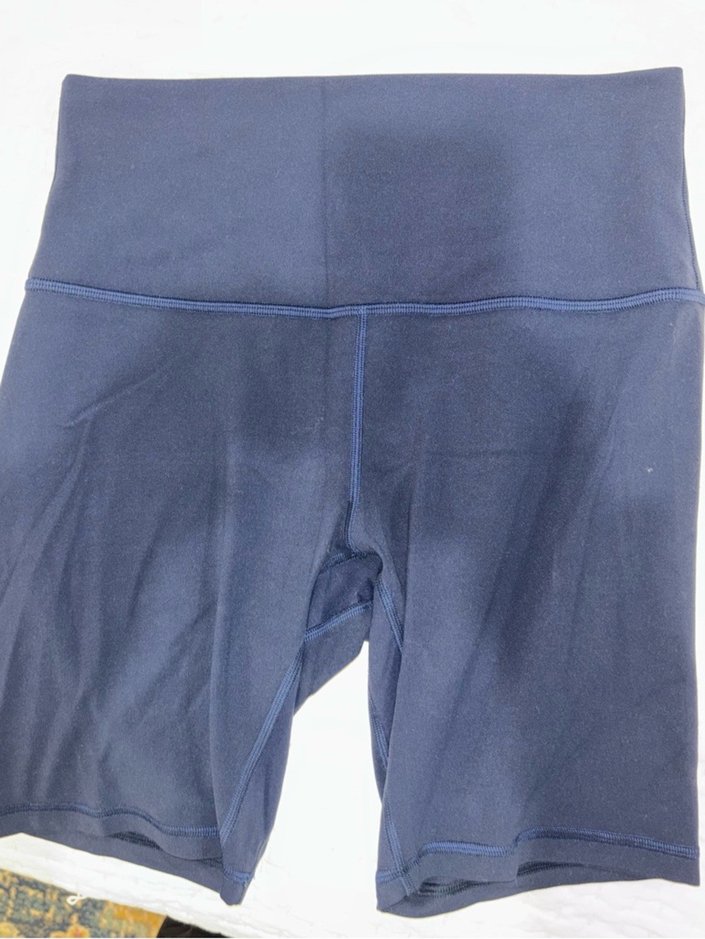 Navy High-Waist Athletic Lulu Bike Shorts